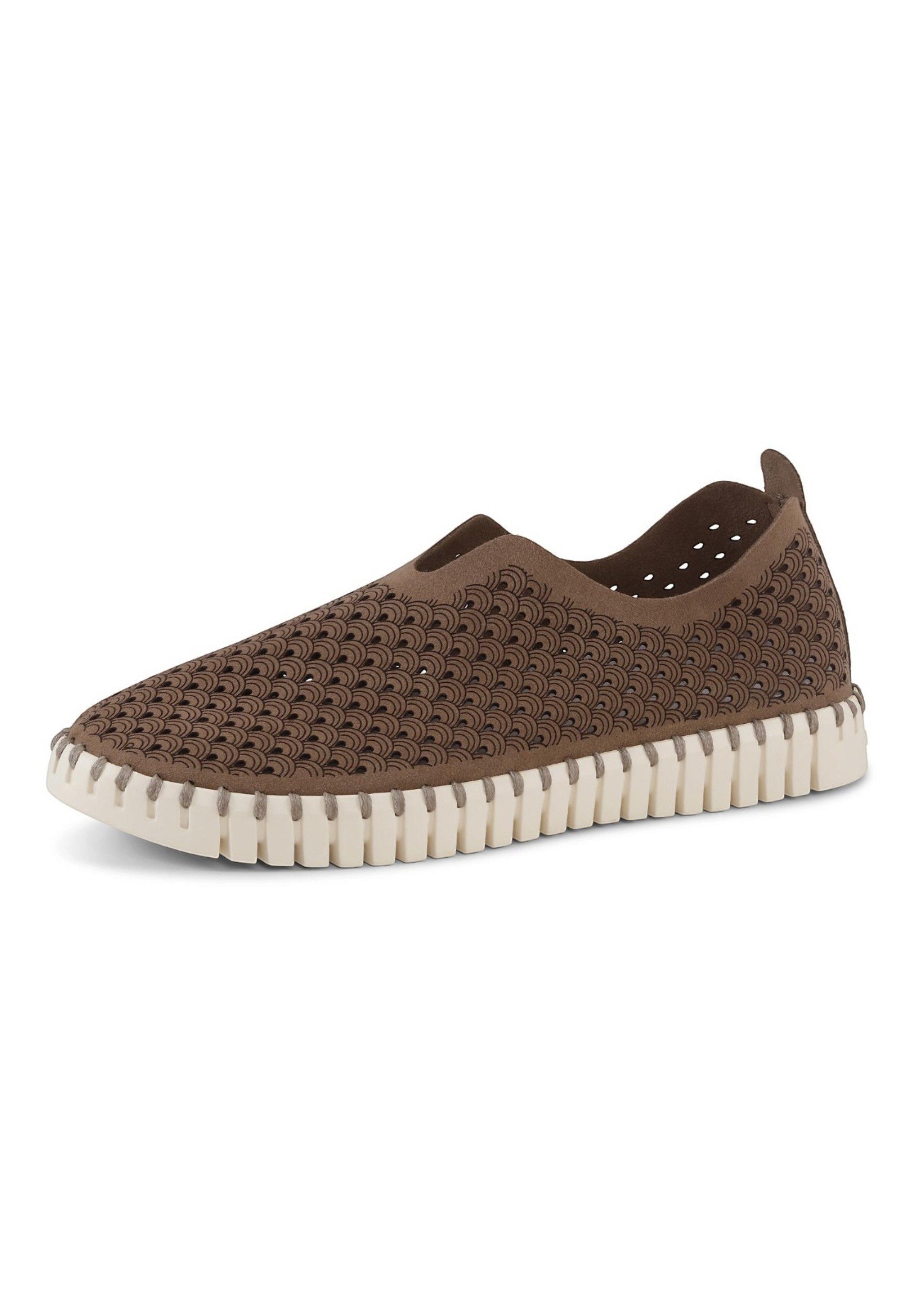 Ilse Jacobsen TULIP4501 Sneaker Ponyfell-Imitat, Leomuster, Keilsohle