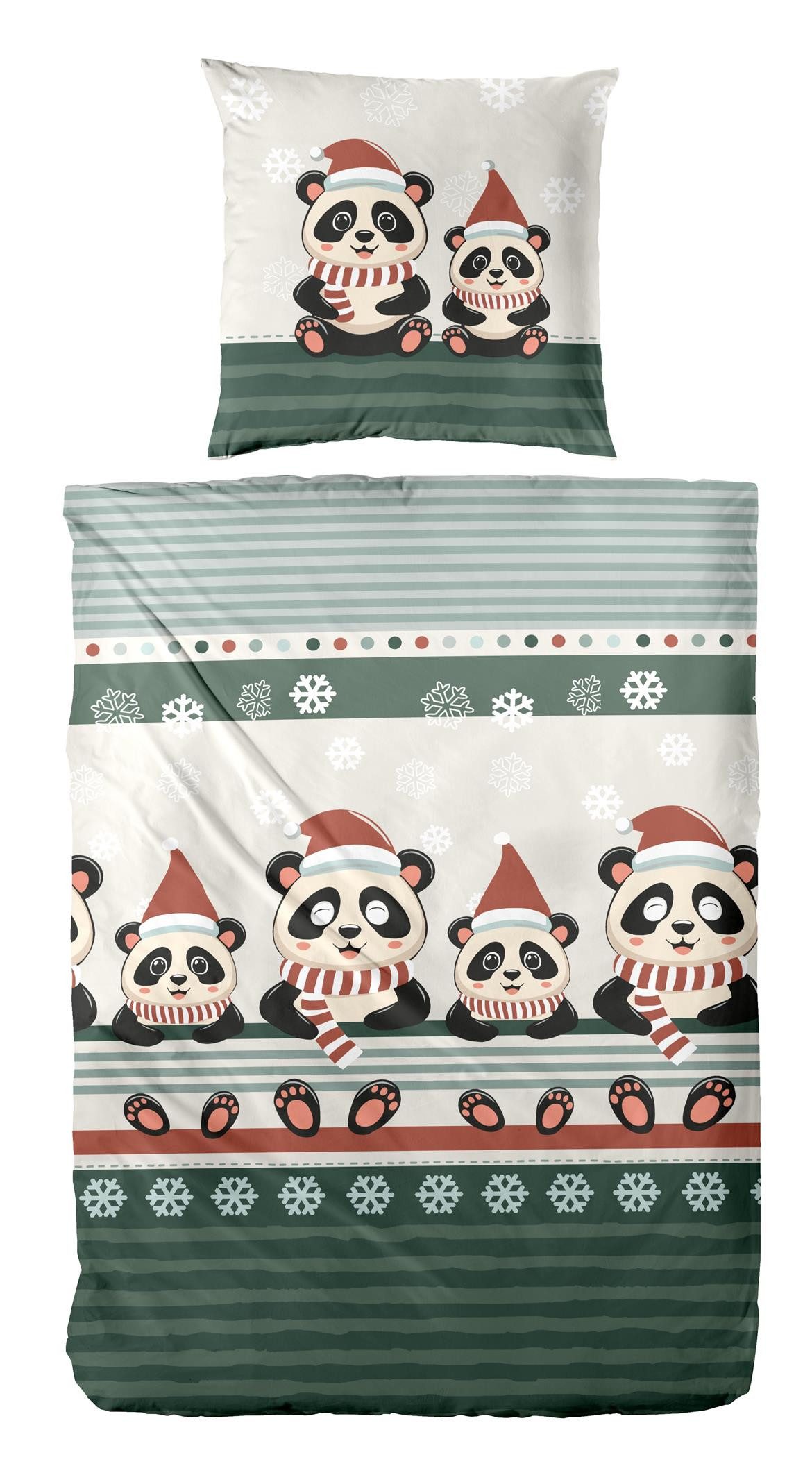 Carpe Sonno Bettwäsche Biber Bettwäsche Pandas aus 100% Baumwolle, Biber, 2 günstig online kaufen