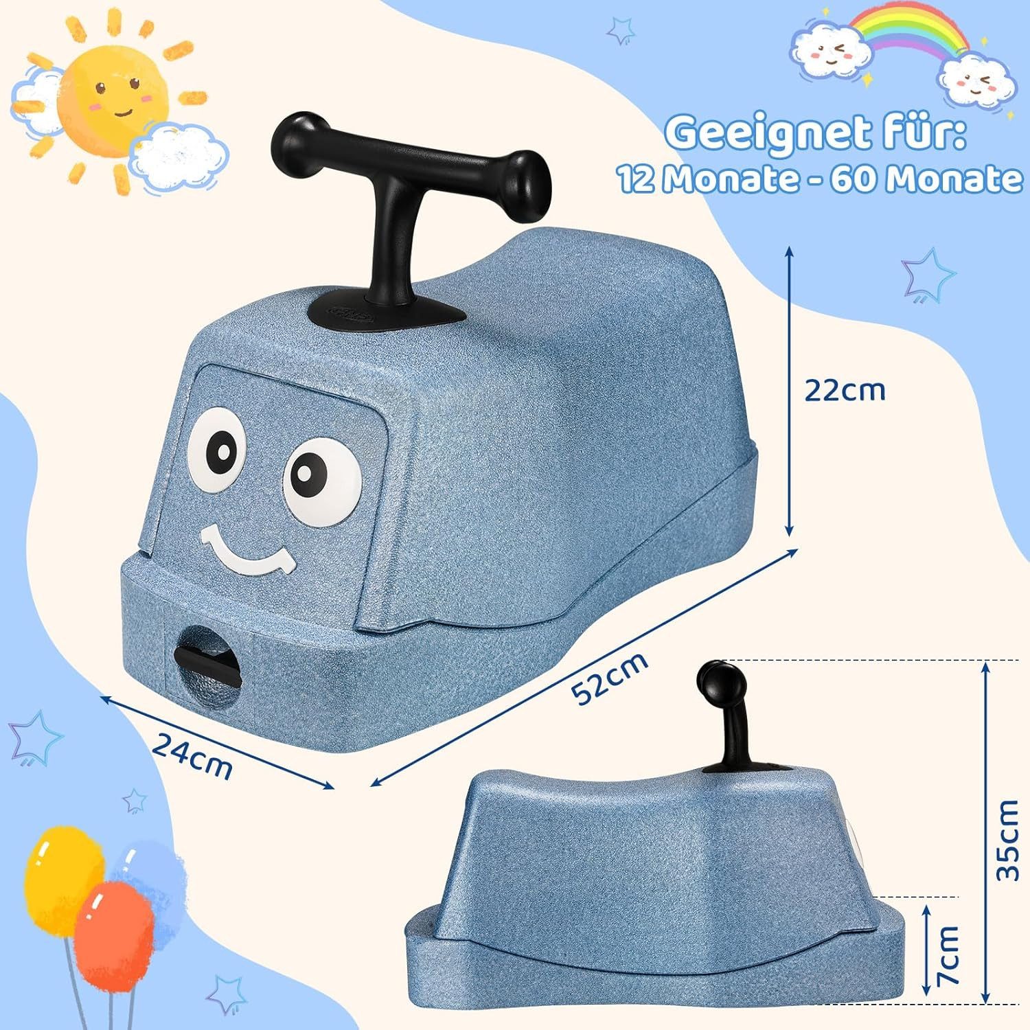 TLGREEN 5-in-1 Ride-On Baby Ride-On with Silent Wheels, Baby Scooter up to 20kg, EPP, Baby Walker, Rocking Car
