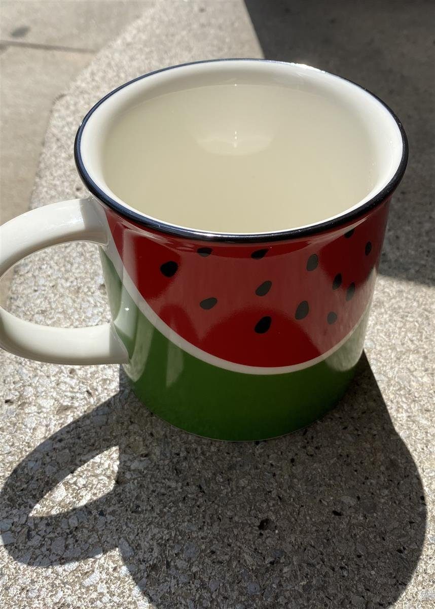 Starbucks Trinkflasche Starbucks Mug Tasse Melon mit schwarzem Rand