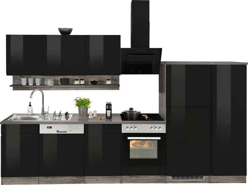 Kochstation Küche KS-Virginia, Breite 330 cm, wahlweise mit E-Geräten