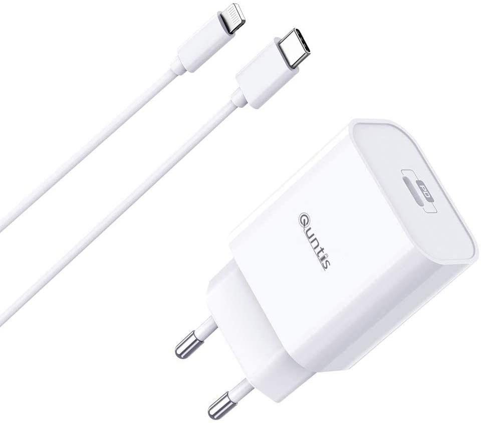Quntis 30W Schnellladegerät mit 2M Type C-Lightningkabel, USB-Ladegerät (1-tlg., Ladegerät [MFi Zertifiziert] kompatibel mit iPad Iphone 14/13/12/11)