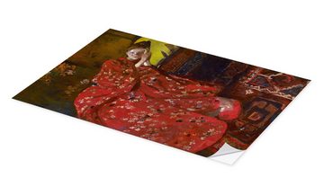 Posterlounge Wandfolie Georg-Hendrik Breitner, Der rote Kimono, Orientalisches Flair Malerei