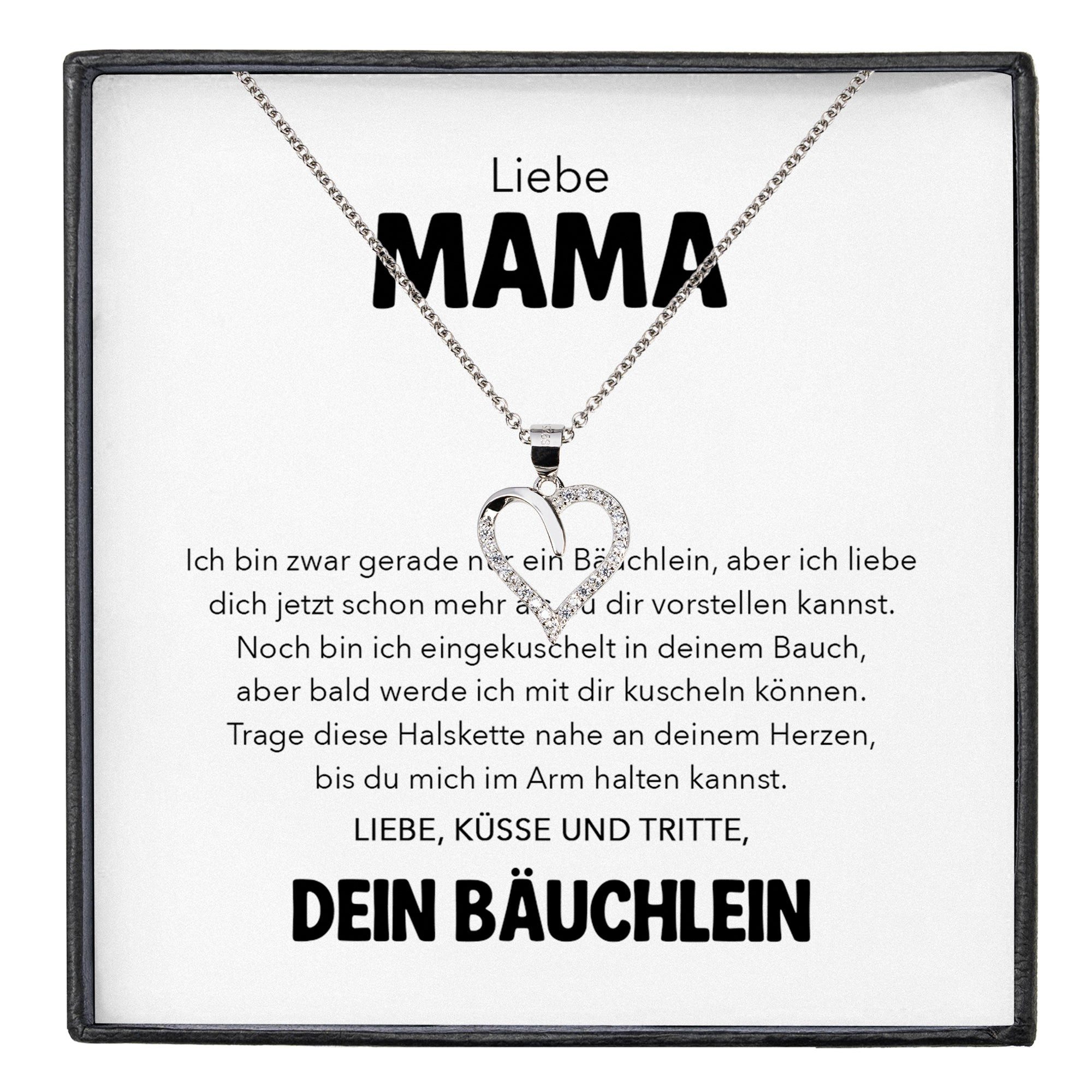 22Feels Schmuckset Schwangerschaft Geschenk Liebe Mama Mom To Be Babyparty Babyshower (inkl. Geschenktasche, Karte, Poliertuch, Beutel), Silber 925/000, Karte Made In Germany