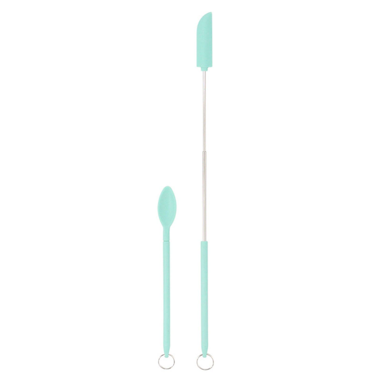 Blusmart Pfannenwender Mini-Silikonglas-Spatel-Set, Einziehbarer Küchenrührstab Für Die green | Pfannenwender