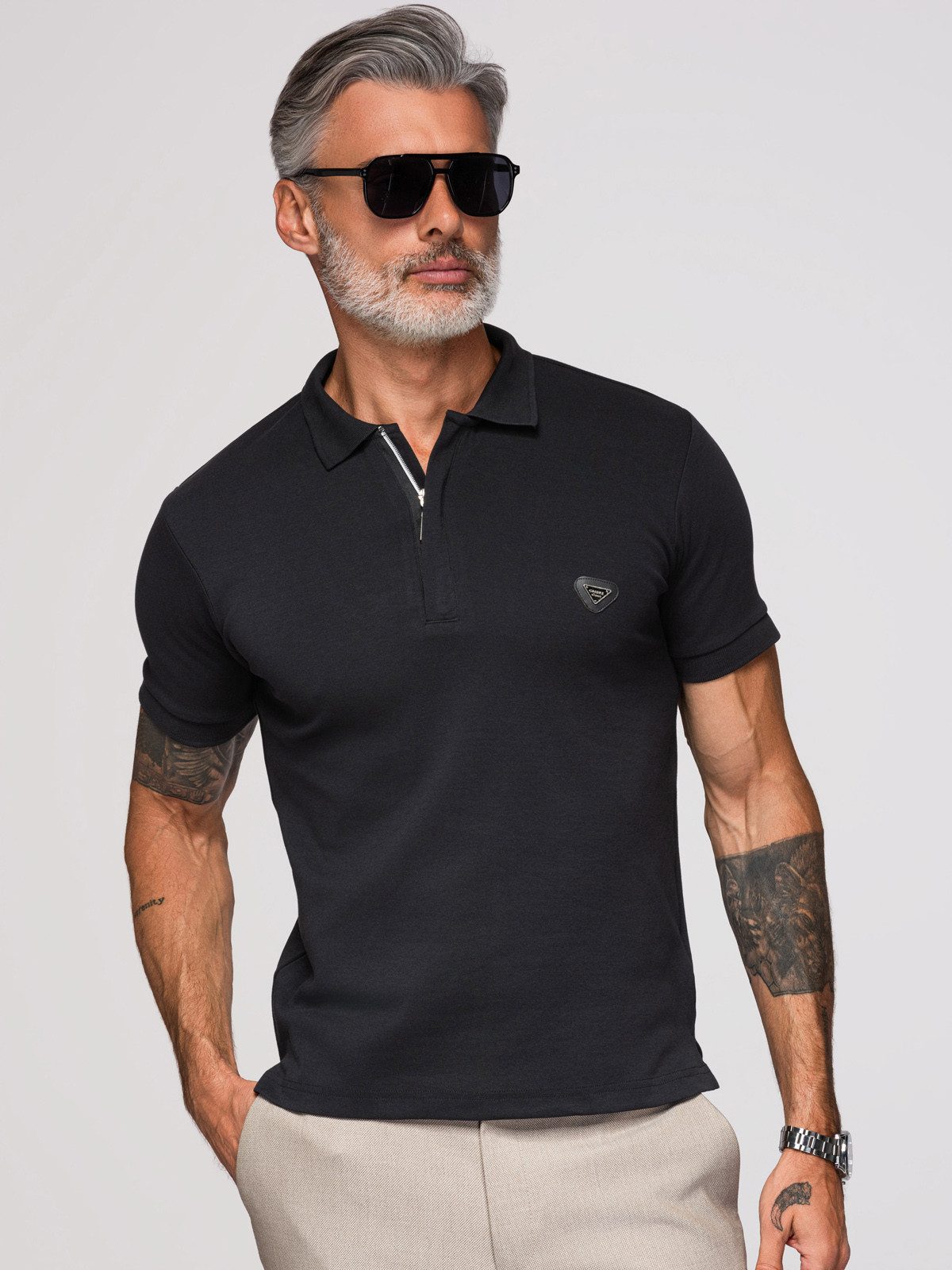 Poloshirt Poloshirt mit Reißverschlussausschnitt
