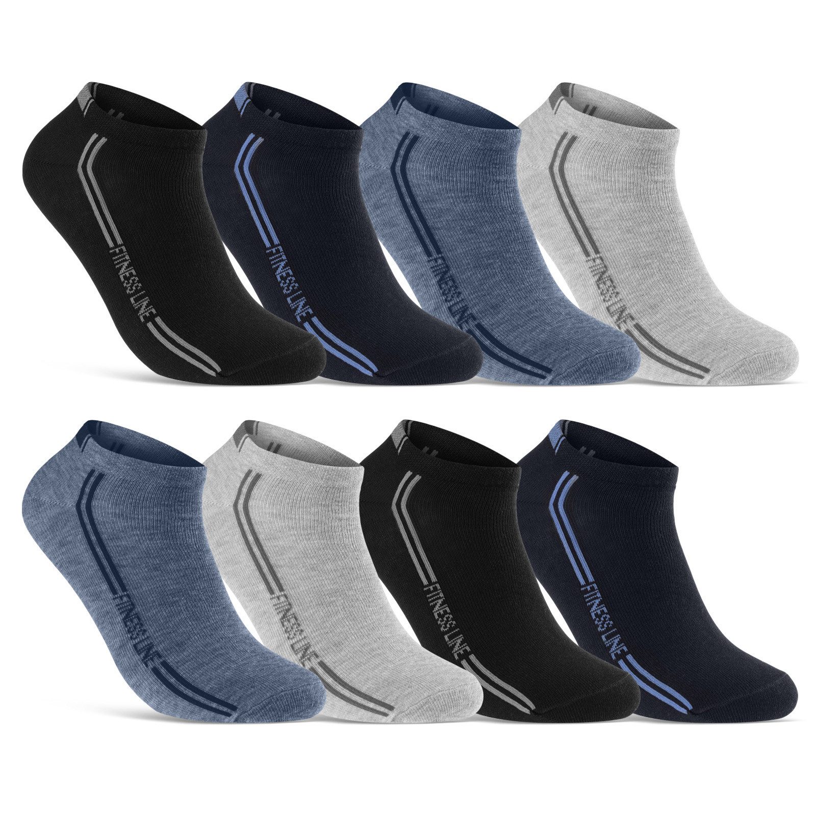 sockenkauf24 Sneakersocken 8, 12 oder 20 Paar Sneaker Socken SPORT (8-Paar) Socken Damen & Herren Sportsocken - WP