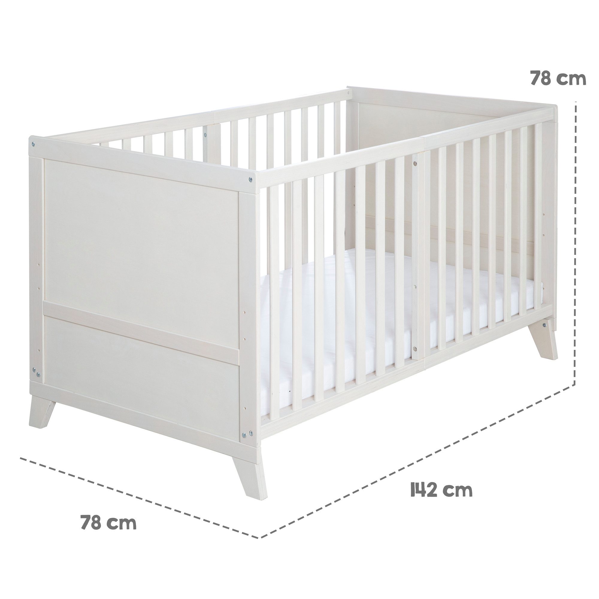 roba® Komplettbett Savanna Friends oder Woodland Buddies 70x140 cm - niedliche Designs, mit Bettwäsche, Himmel & Matratze - Mitwachsendes Babybett - Naturgrau – Bild 5 von 5