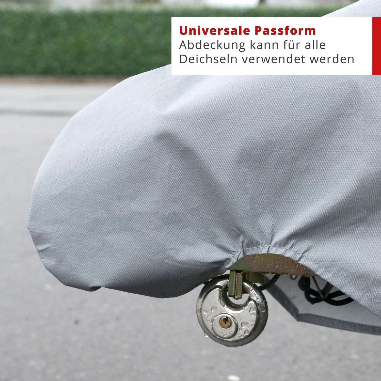 WALSER PKW-Anhänger Deichsel Haube Anhänger UV Regen Schutz Grau, Set, Abdeckplane, Abdeckung Anhängerkupplung Deichselhaube Wohnwagen Caravan Camper