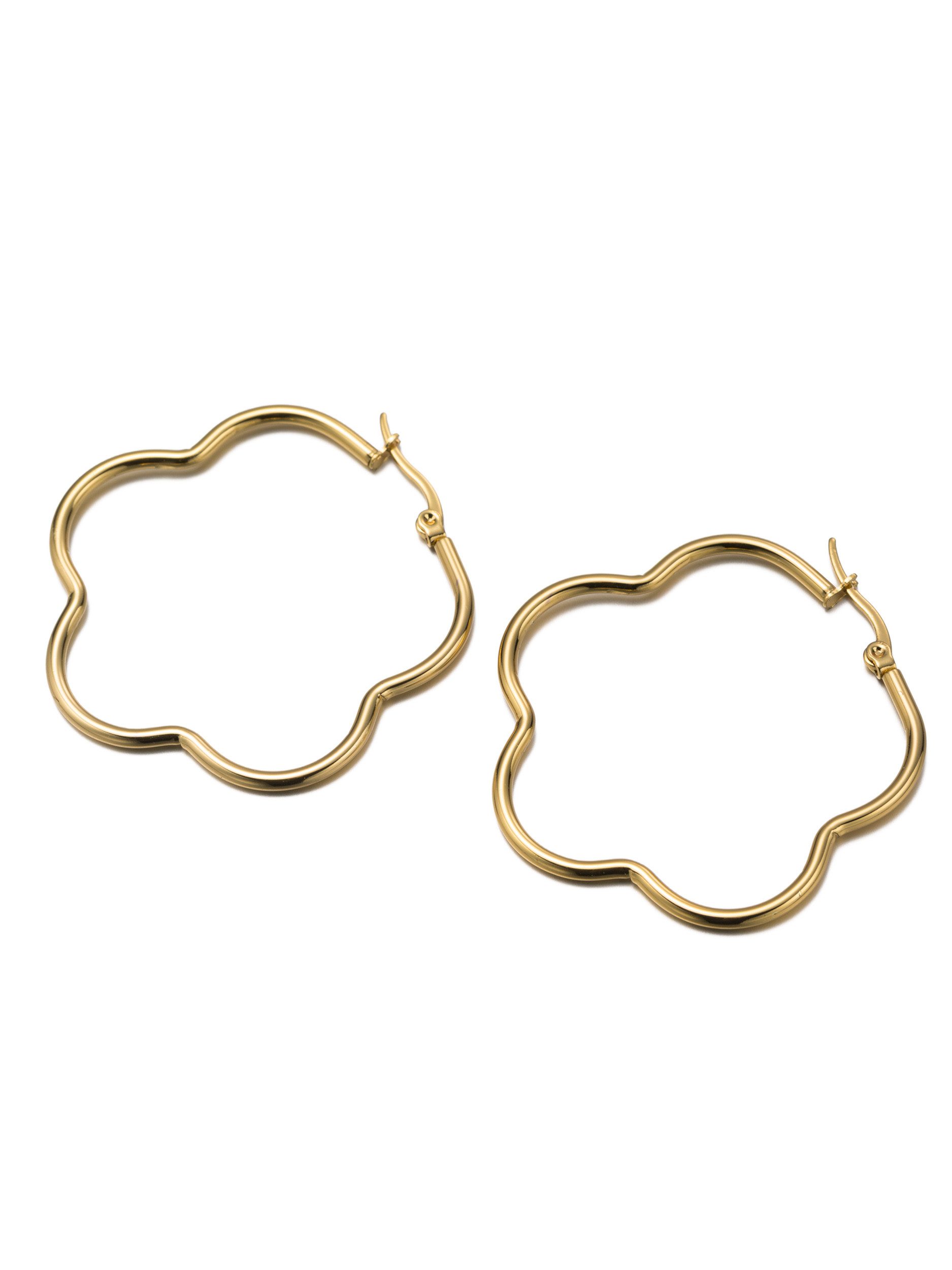 Aniston JEWELRY & WATCHES Paar Creolen Schmuck Geschenk Edelstahl Ohrschmuck Ohrringe Blume, Made in Germany. € 9,99
