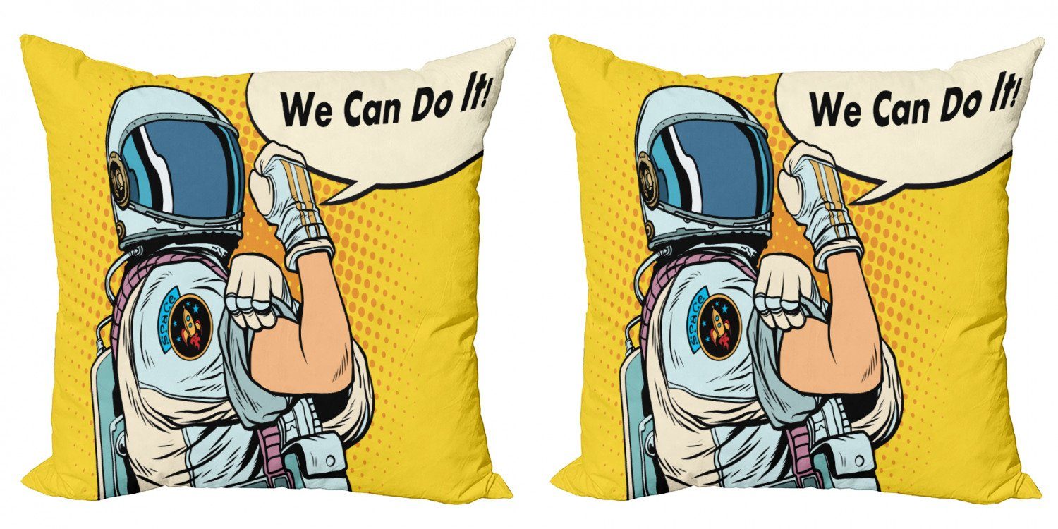 Kissenbezüge Modern Accent Doppelseitiger Digitaldruck, Abakuhaus (2 Stück), Astronaut Wir können es Raum tun