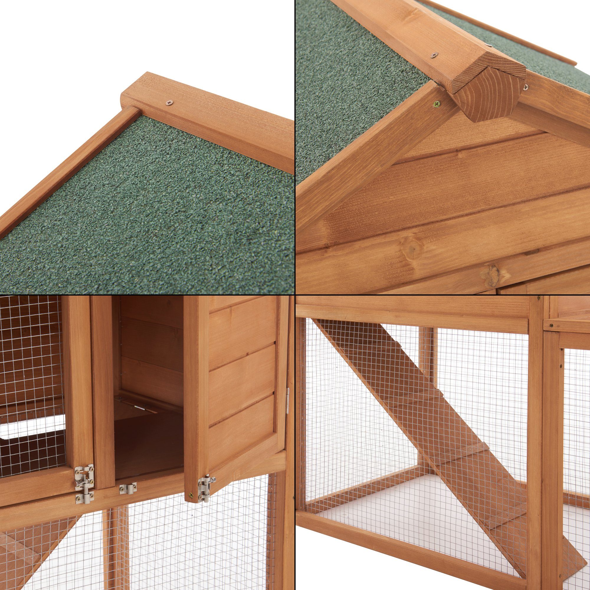 en.casa Kleintierkäfig, »Kelkheim« Kaninchenstall für Außen 110x160x61cm Tannenholz