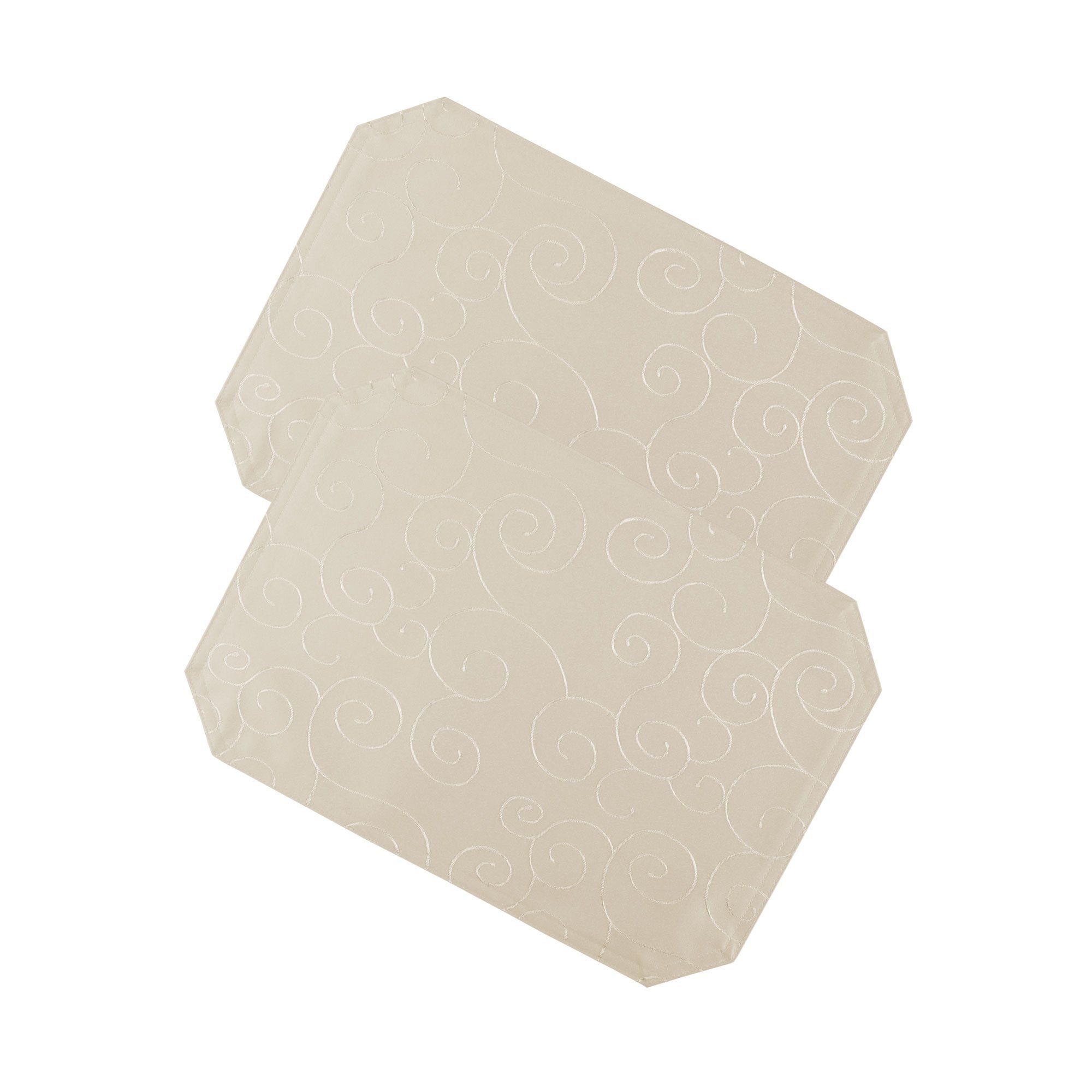 Haus und Deko Kuscheltier Tischset 2er Set 35x50 cm Struktur Damast Ornamente Platzset Untersetz (2-St)