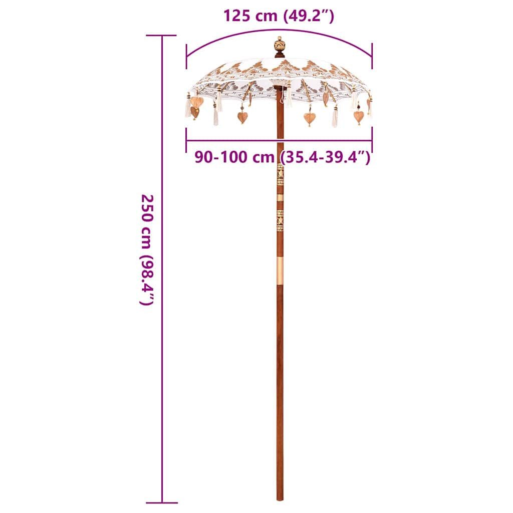 vidaXL Sonnenschirm Balinesischer Sonnenschirm Creme 95 x 95 x 260 cm
