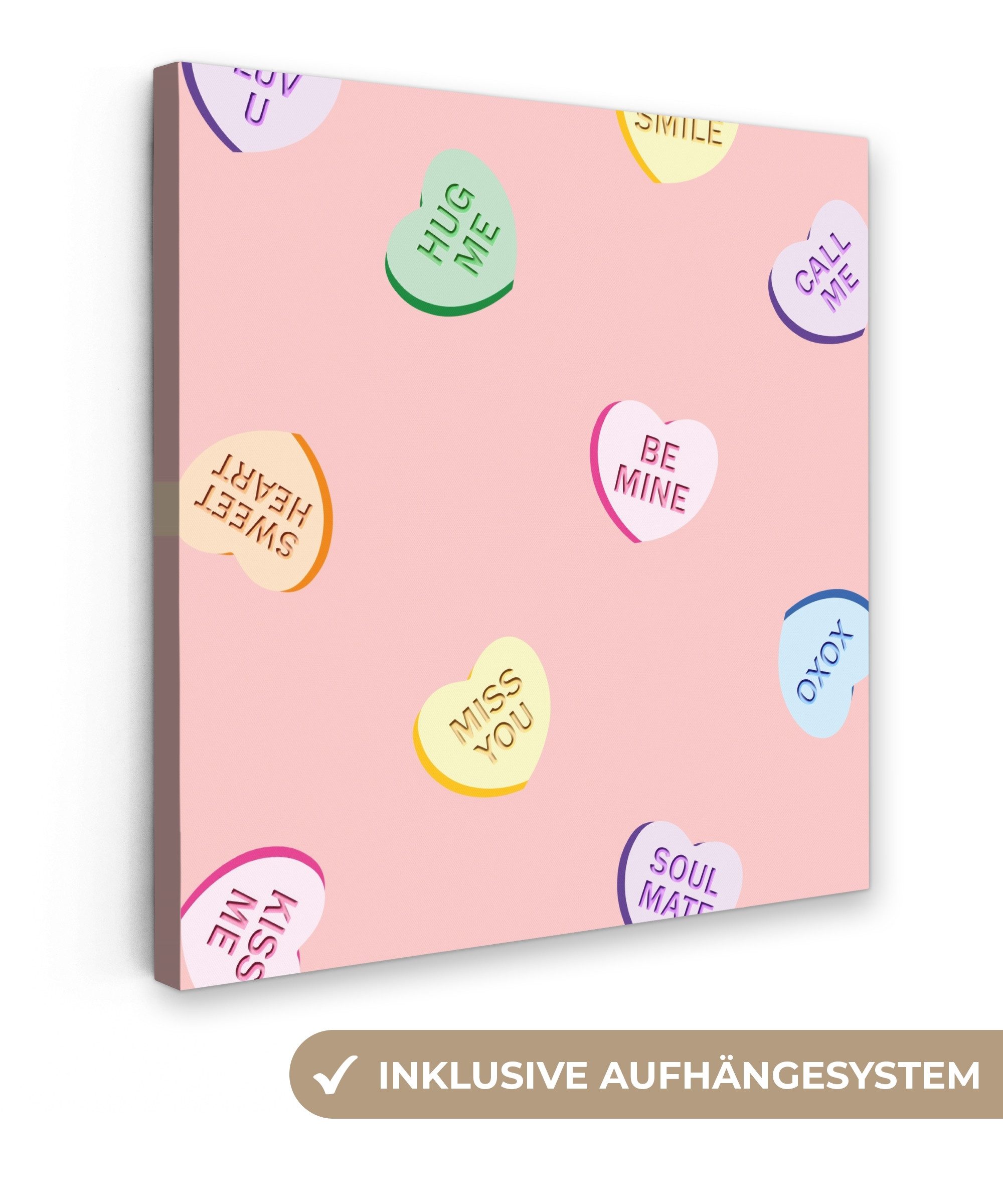 OneMillionCanvasses® Leinwandbild Herz - Bonbon - günstig online kaufen