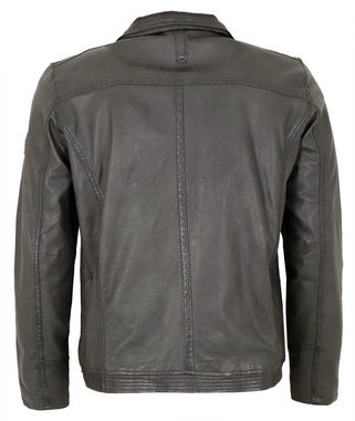 Redpoint Lederjacke Benjamin Echtleder Herren Lederjacke Lammnappa grau