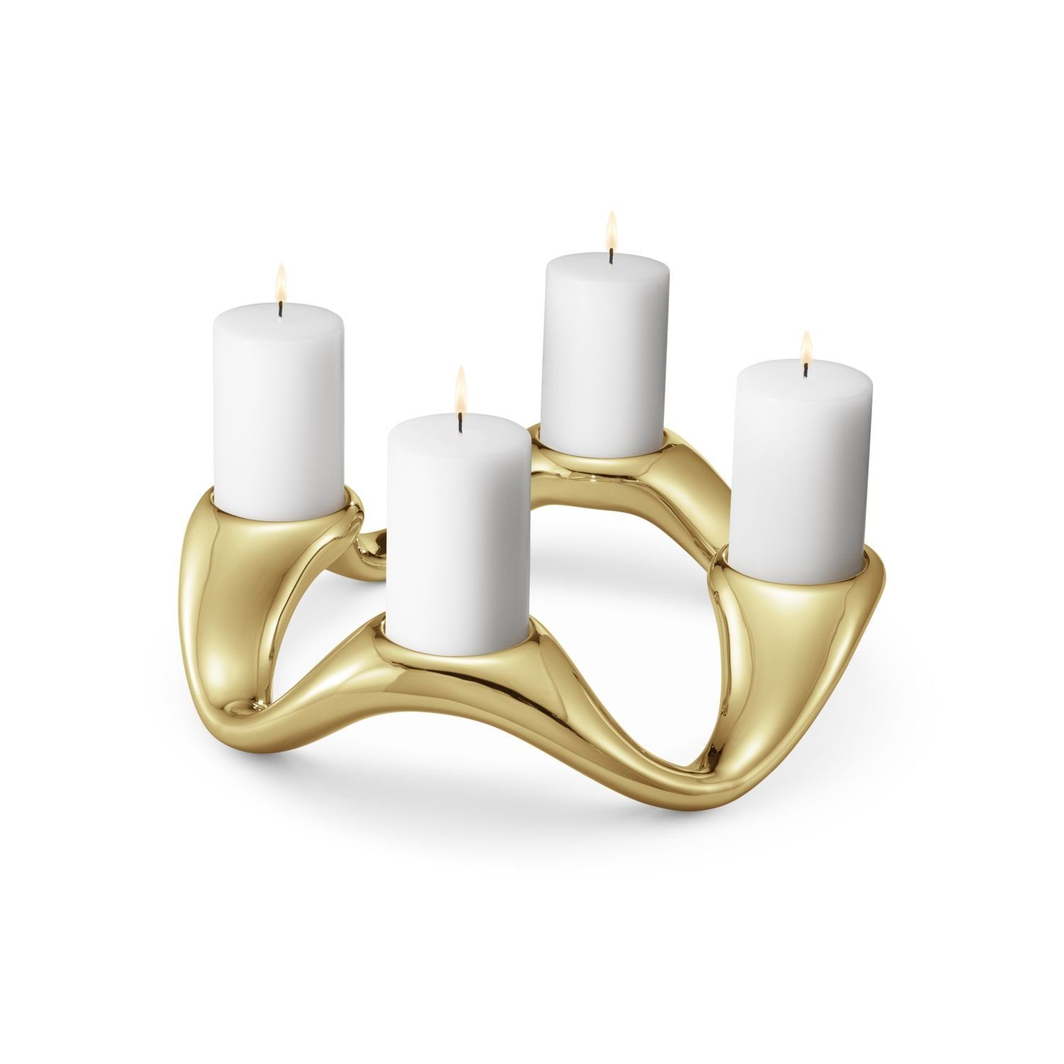 Georg Jensen Kerzenhalter Cobra Rund Goldfarben