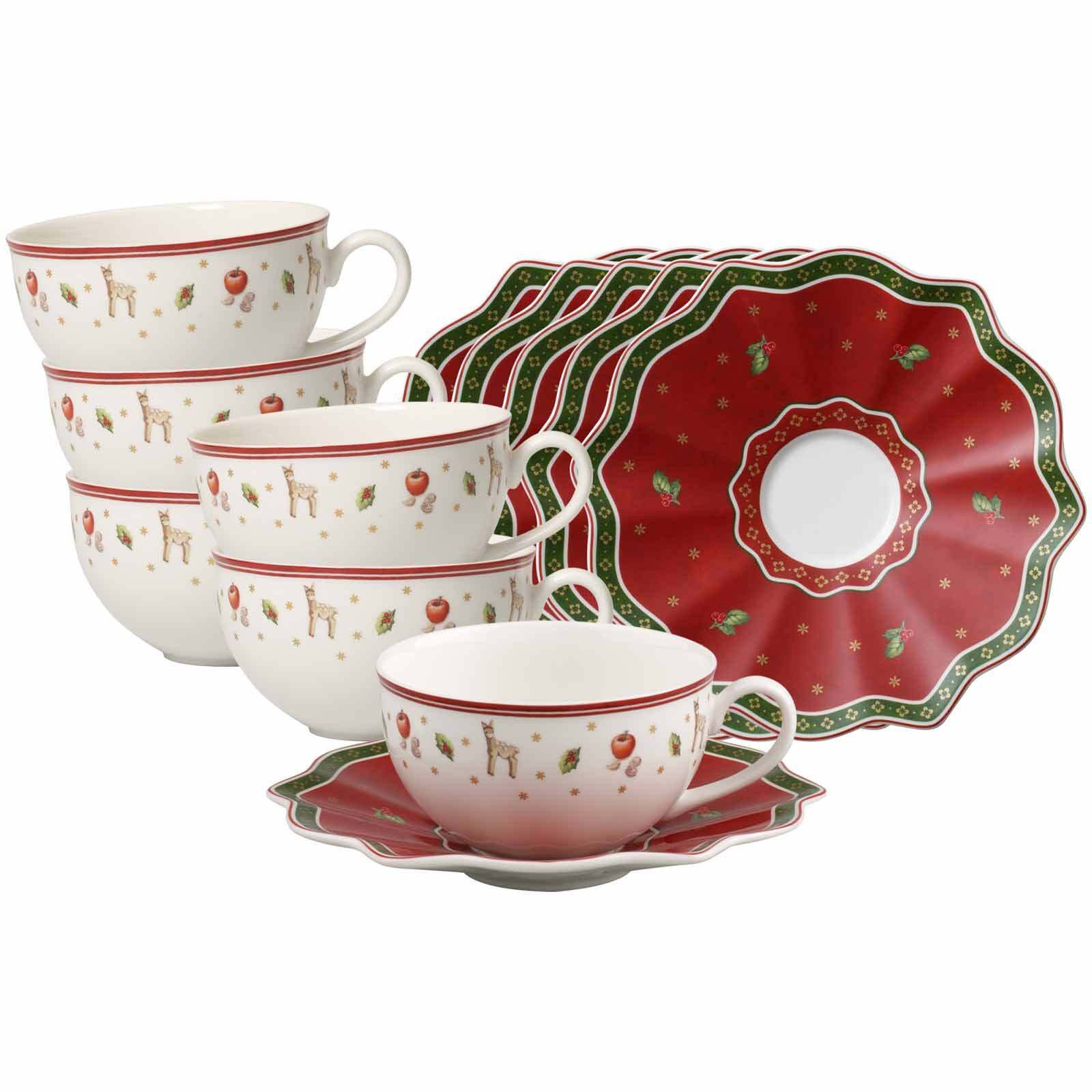 Villeroy & Boch Tasse Toy's Delight Milchkaffeetassen mit Untertassen, 12-tlg., Porzellan