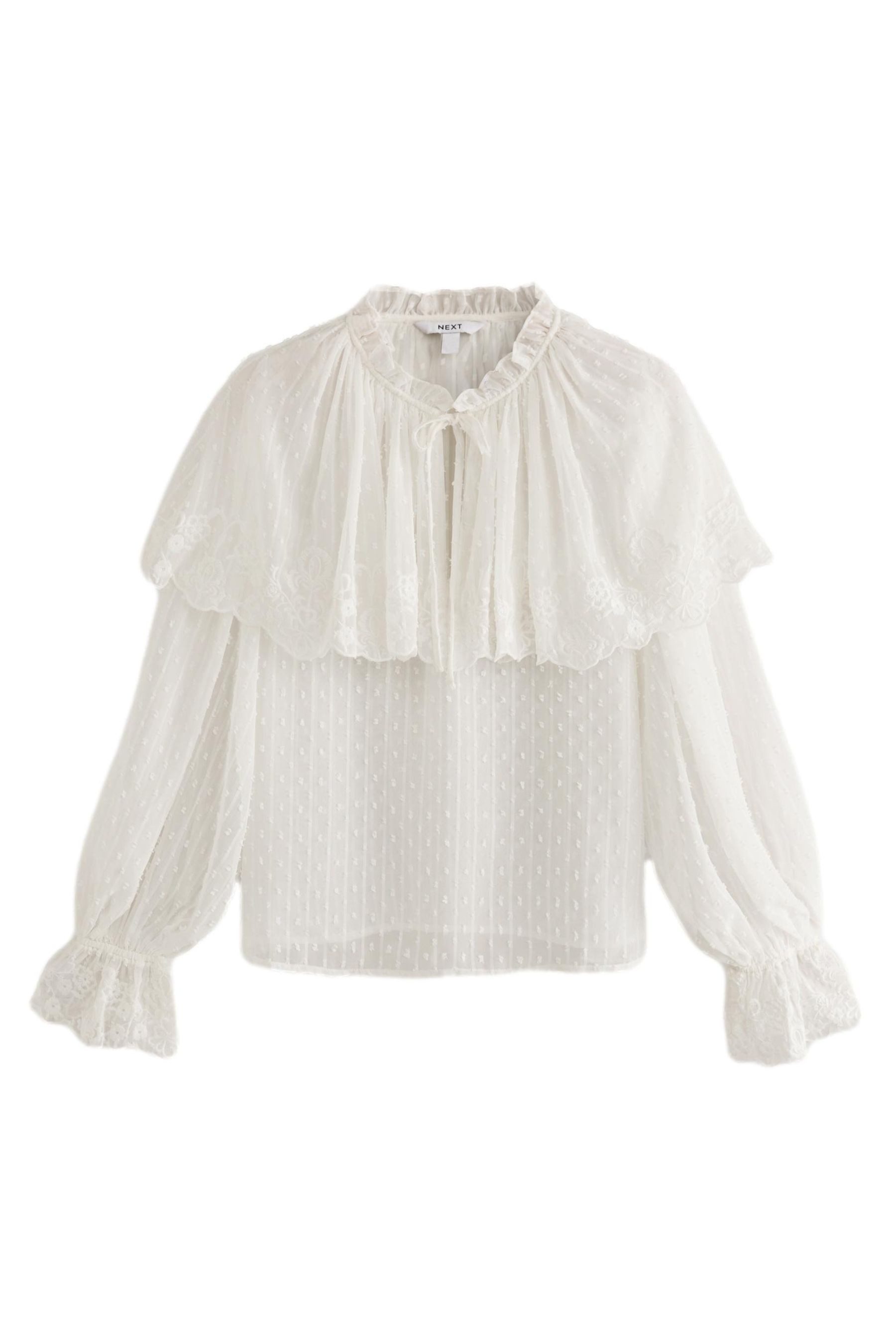 Next Blusenshirt Bestickte Bluse mit transparentem günstig online kaufen