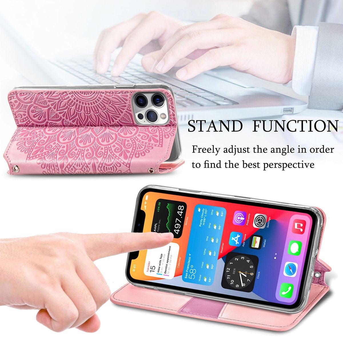 König Design Handyhülle Apple iPhone 12 Mini, Schutzhülle Schutztasche Case Cover Etuis Wallet Klapptasche Bookstyle