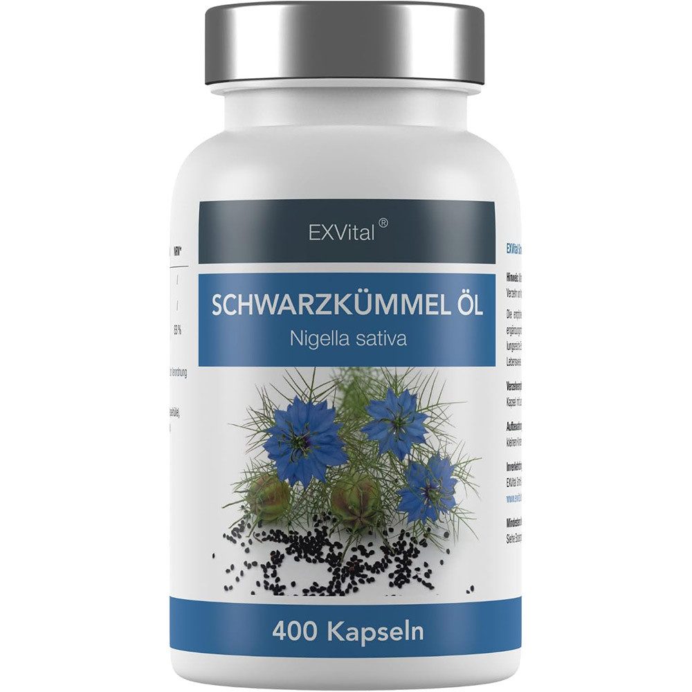 Schwarzkümmelöl kaltgepresst, ägyptisch, naturbelassen, mit Vitamin E Softgel Kapseln
