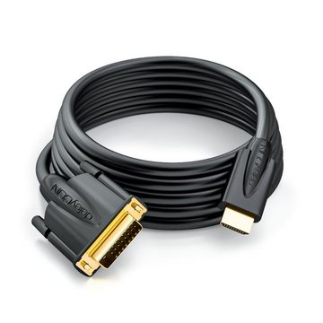 deleyCON deleyCON 2m HDMI zu DVI Kabel 24+1 1080p FULL HD 1920x1080 HDMI-Kabel