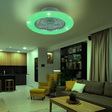 Lampenwelt Deckenventilator, LED Deckenventilator Wohnzimmerlampe Fernbedienung dimmbar CCT D 50 cm