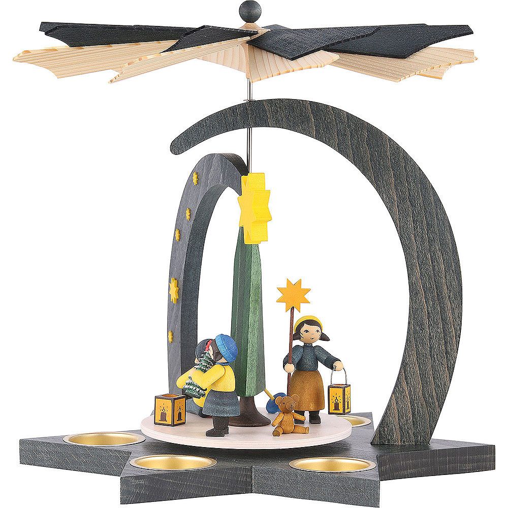 ULMIK Weihnachtspyramide 1-stöckige Pyramide Winterkinder (27cm) von ULMIK