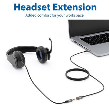 deleyCON deleyCON 3m Headset Kopfhörer Verlängerung AUX 3,5mm Klinke CTIA 4 Headset