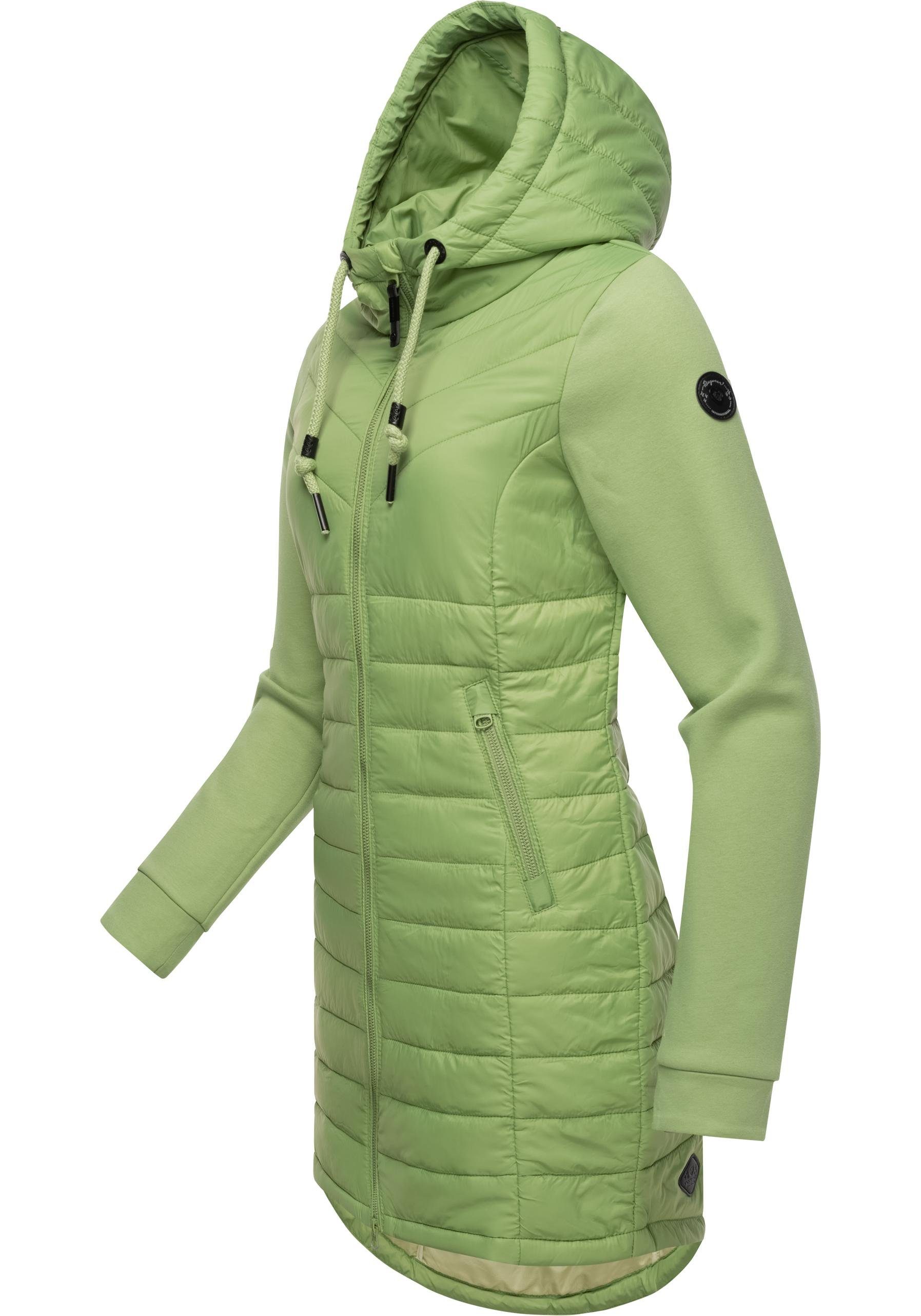 Ragwear Steppmantel Lucinda Long Mantel aus modernem Materialmix mit Kapuze – Bild 2 von 4