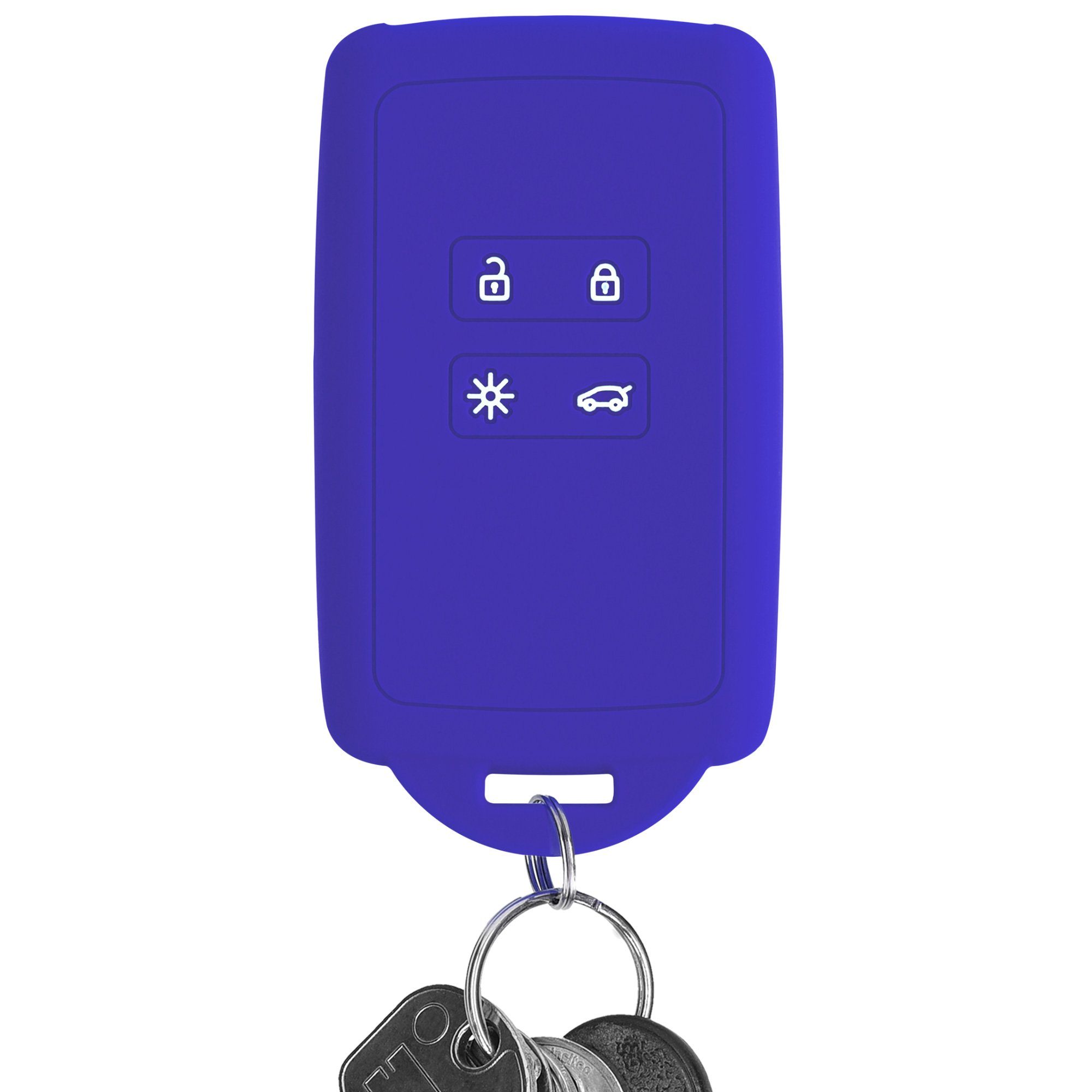 Hülle kwmobile Schlüsseltasche Blau Silikon Baltik Schutzhülle Renault, Autoschlüssel Schlüsselhülle für