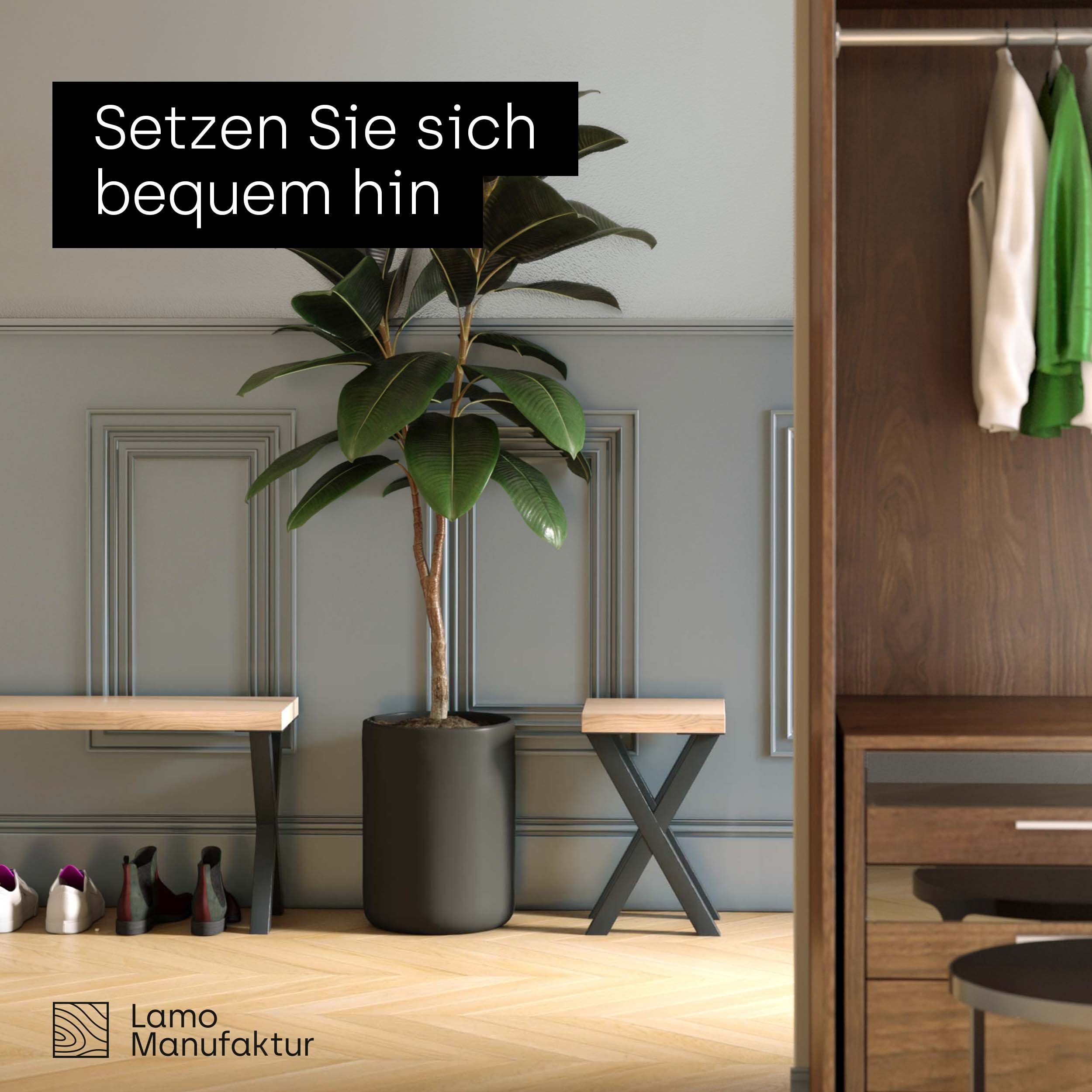 LAMO Manufaktur Sitzbank LSB Sitzbank (Komplett-Set, 3-Teilig), 40mm stake Massivholzplatte – Bild 2 von 5