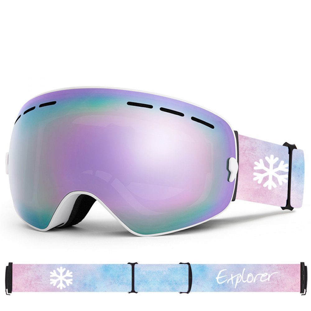 Invanter Skibrille Doppelschichtige Anti-Fog Skibrille für Männer und Frauen, (1-St)