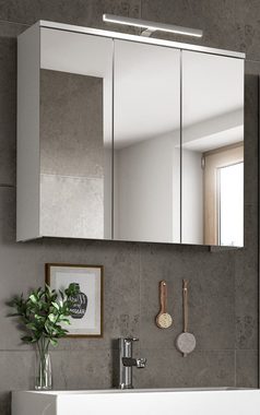 Furn.Design Badezimmerspiegelschrank Mood (Badschrank in weiß, 65 x 60 cm) 3-türig / 3D