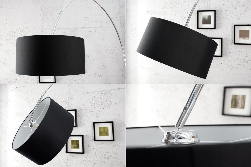 · Bogenlampe · schwarz, Wohnzimmer · riess-ambiente verstellbar DEAL 170-200cm Metall ohne Design LOUNGE Leuchtmittel, Modern