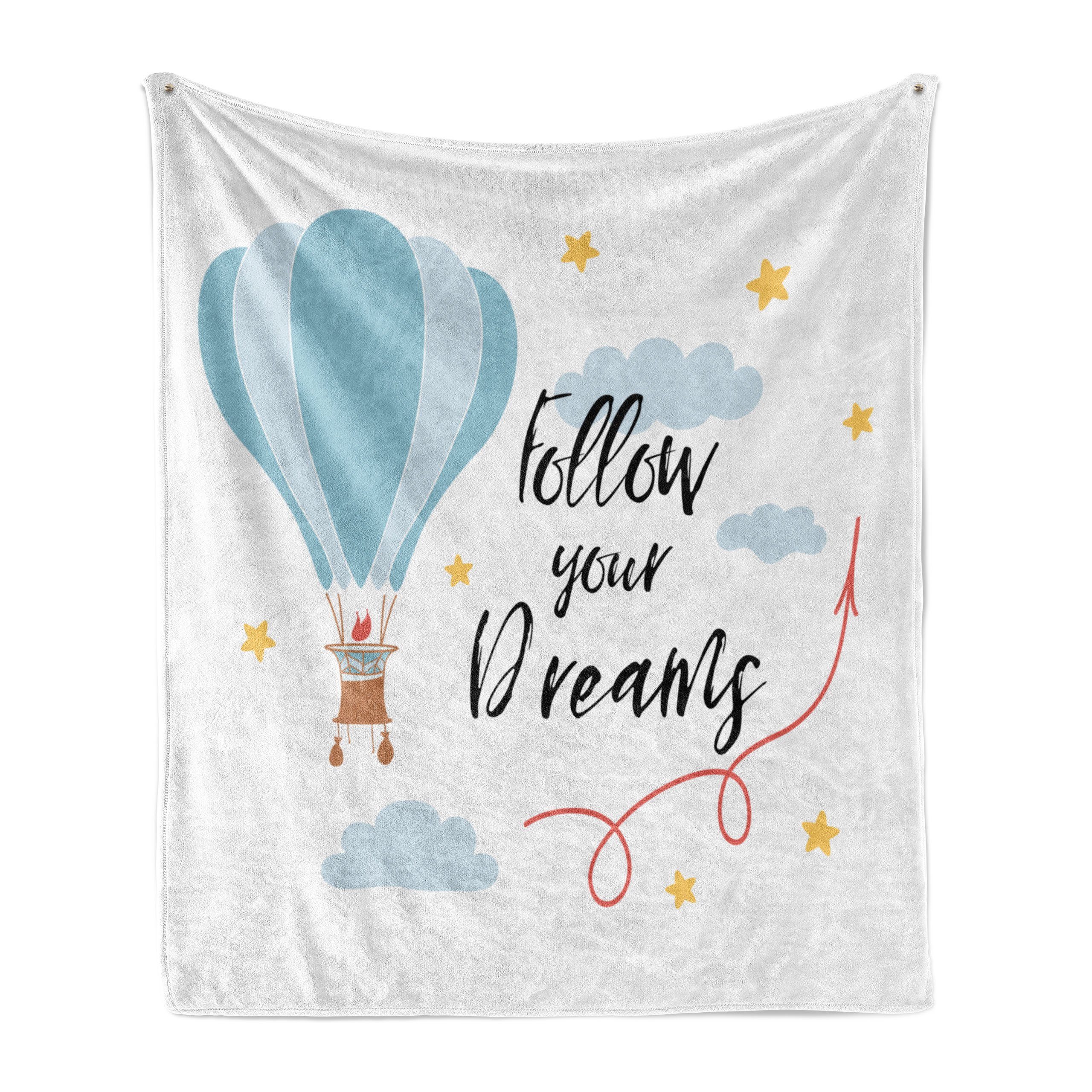 Traum Gemütlicher Innen- den Heißluft-Ballon Wolken Abakuhaus, und für Außenbereich, Wohndecke Plüsch Sterne