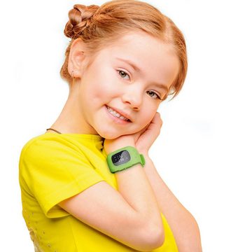 EASYmaxx Armbanduhr Kids Smart Watch OLED in Limegreen Smartwatch, GPS/LBS-Standortlokalisierung per App, Telefonieren, Sprachnachrichten