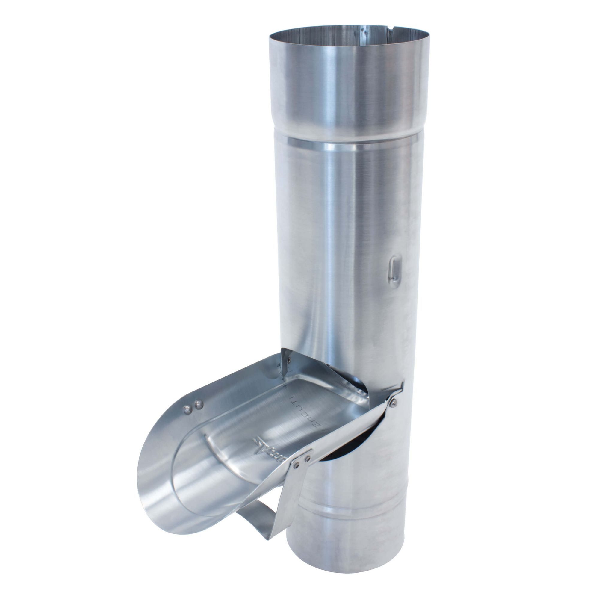 Zambelli Regenfallrohr, (Regenrohrklappe, Regenwasserklappe ohne Sieb 60mm Silber), Regenwasser Fallrohr Klappe, korrosionsbeständig, aus Titanzink