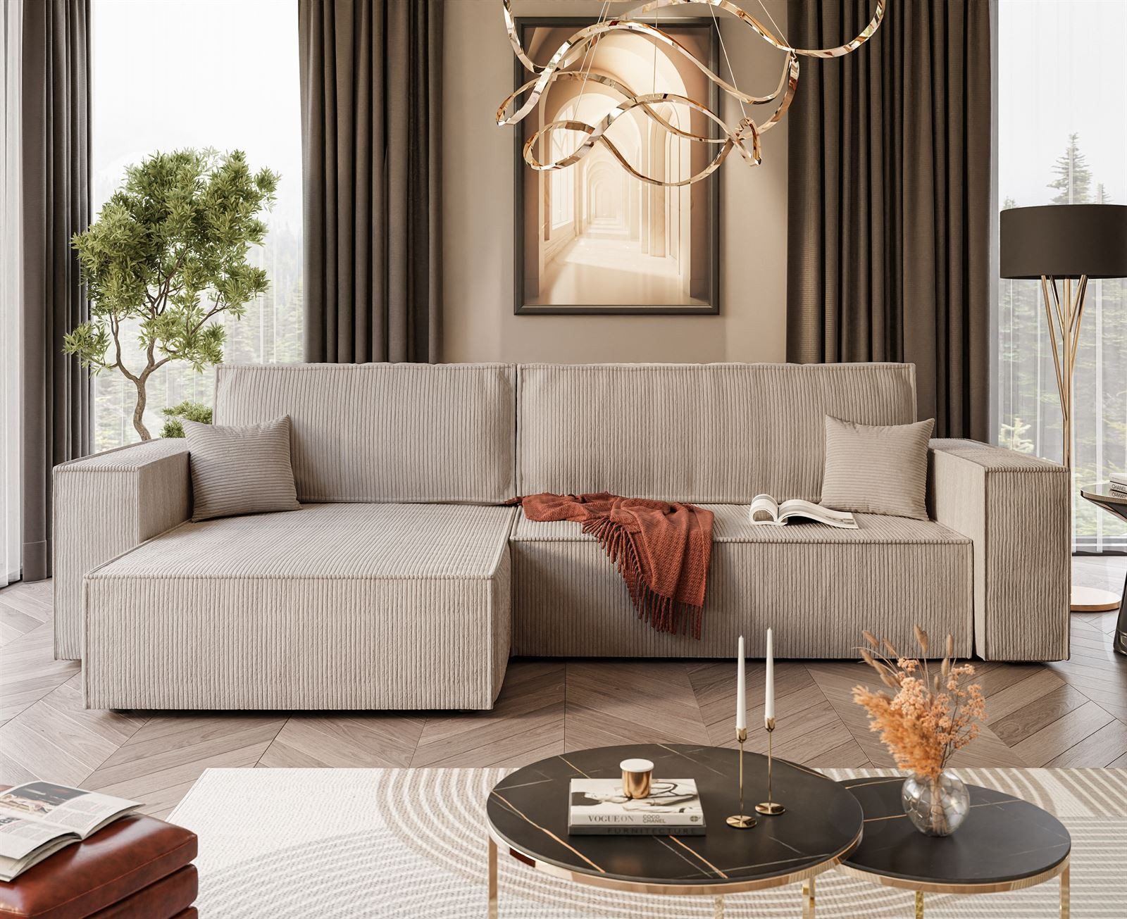 Lookway Ecksofa Gepolstertes CARLOS L-Form, Schlaffunktion