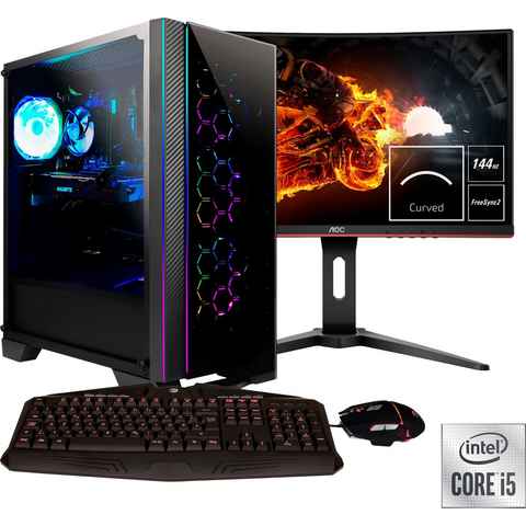 Hyrican Nova SET2044 Gaming-PC-Komplettsystem (24", Intel® Core i5 10400F, RTX 2060, 16 GB RAM, 1000 GB HDD, 960 GB SSD, 2-tlg)