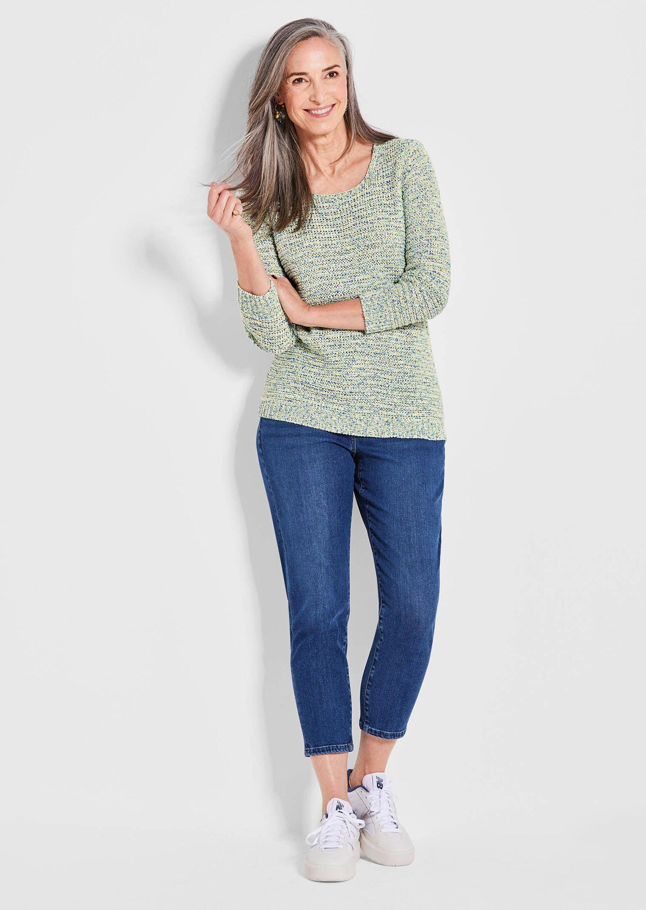 GOLDNER Strickpullover Kurzgröße: Strickoberteil mit Multicolor-Effekt Rund günstig online kaufen