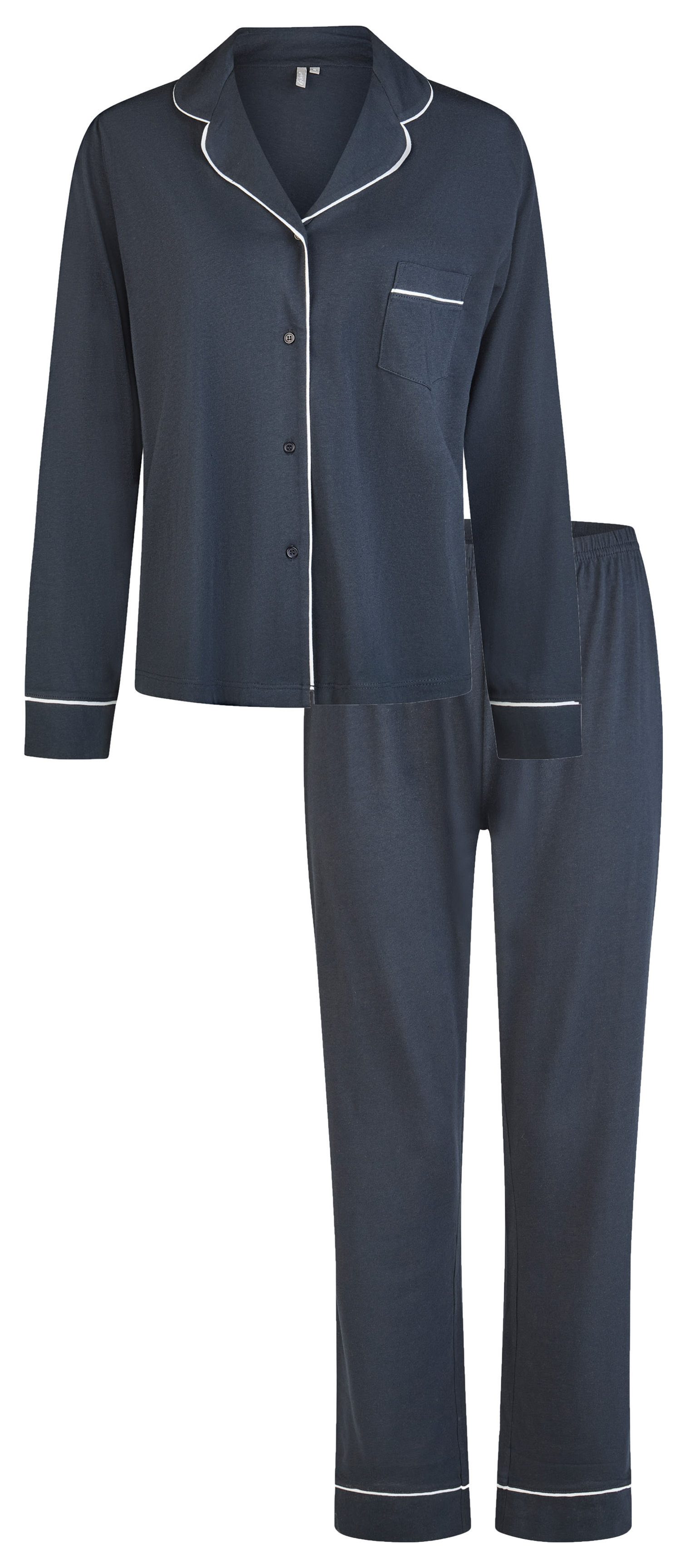 By Louise Schlafanzug Damen Pyjama geknöpft (2 tlg) Klassisches Design