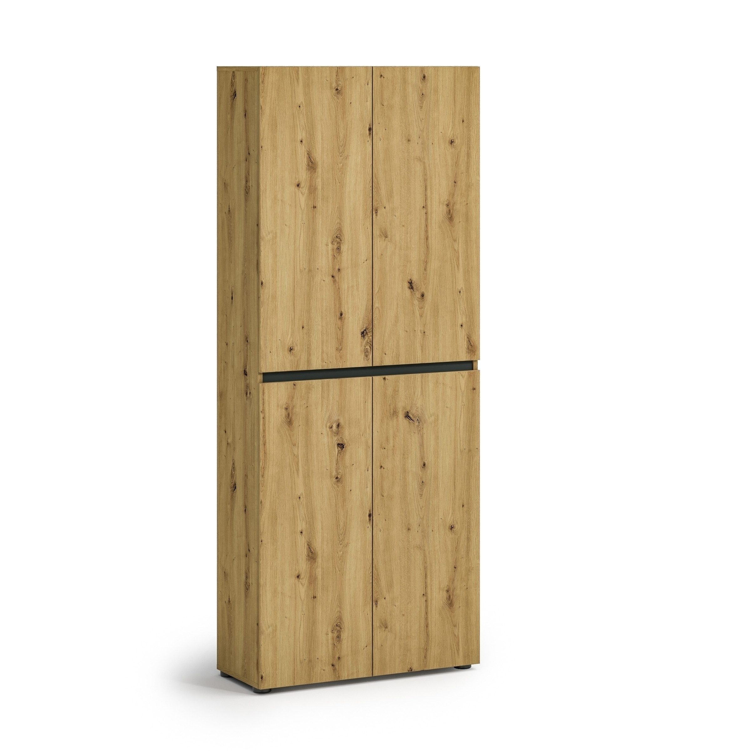 KITALY Schuhschrank in Artisan Eiche - 80x200x34cm (BxHxT)