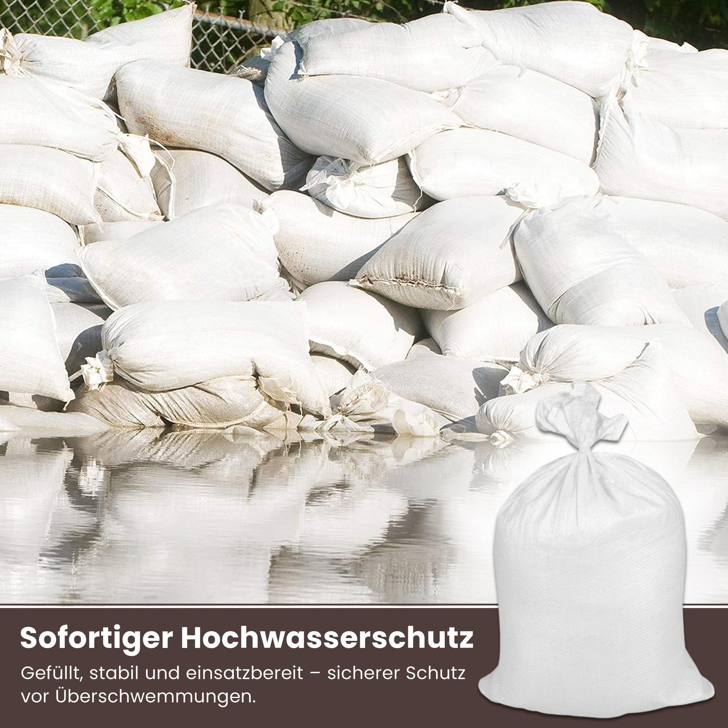 Best for Home Schutzhüllen-Sandsäcke Schutzsndsäke,Hochwasserschutz nd wiederverwndbare Sndsäcke mit Gurten, Hochwasserschutz, Türen, Fenster, Einfahrten, (Hochwasserschutz, 1-tlg., Set aus Sandsäcken), Vorgefüllt, reißfest, wasserbeständig, wiederverwendbar