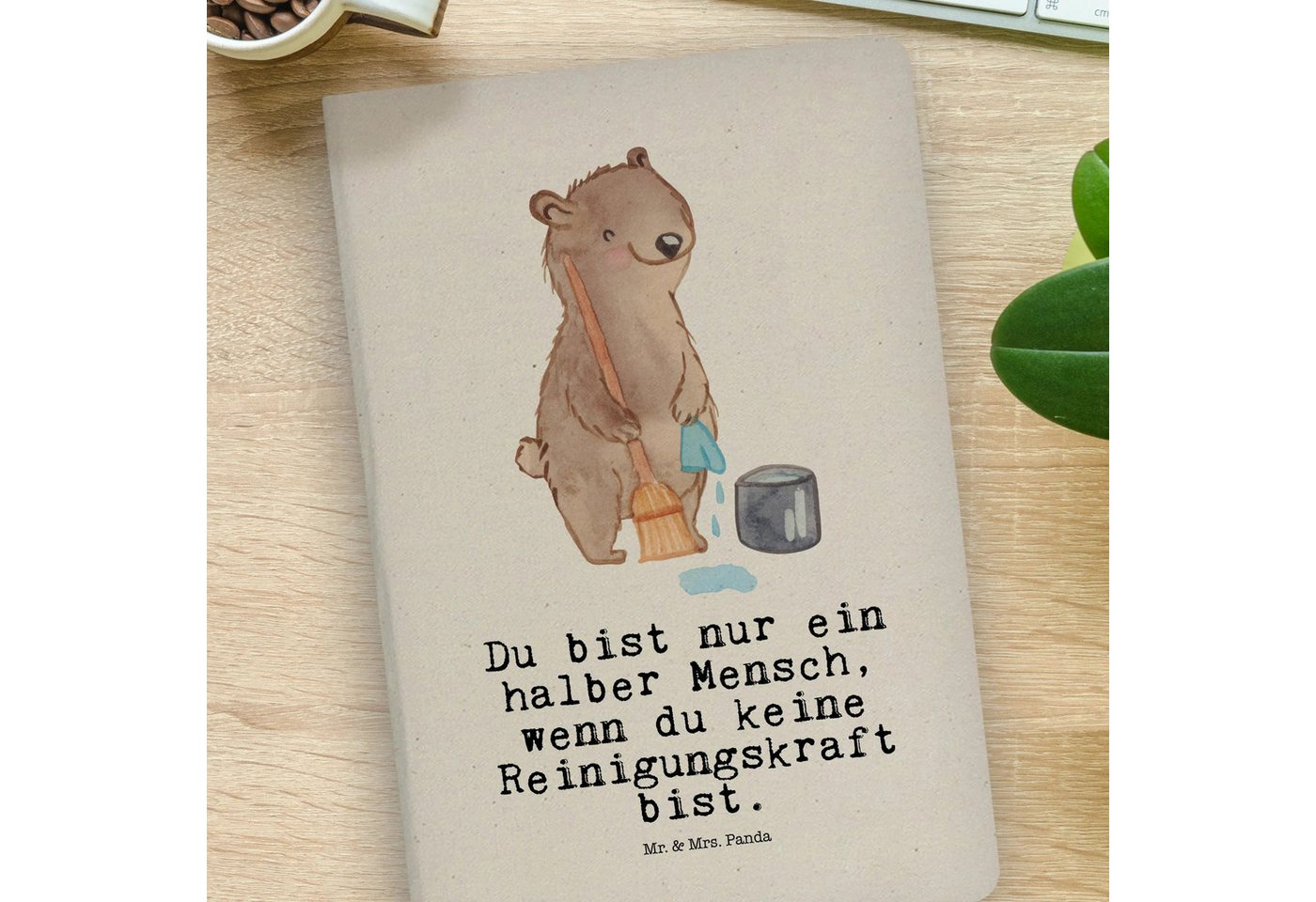 Thumbnail - Mr. & Mrs. Panda Notizbuch Reinigungskraft Herz - Transparent - Geschenk, Kollegin, Schreibbuch Mr. & Mrs. Panda, Bezaub...