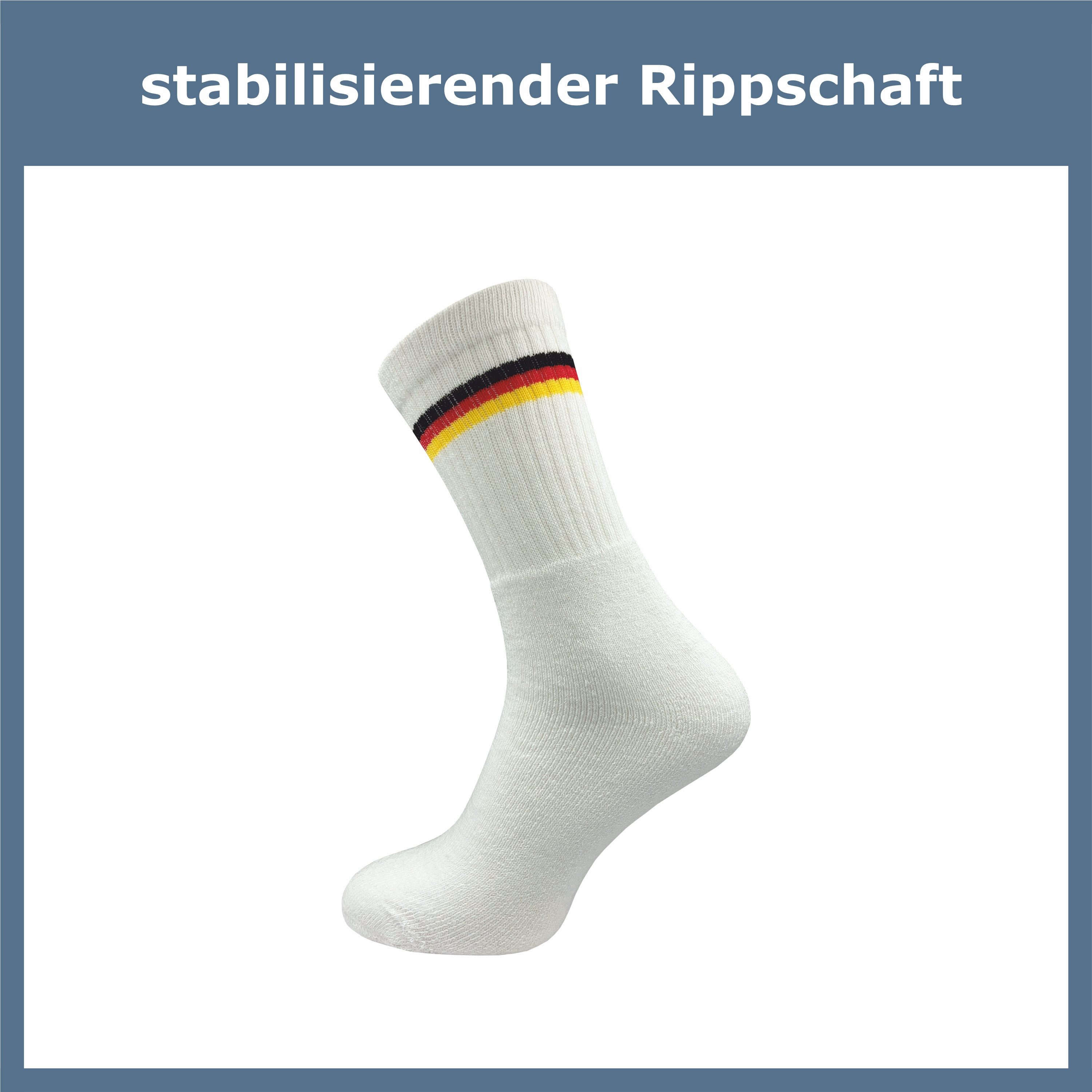 GAWILO Socken mit Deutschland Flagge - Fan Socke zur Fußball WM (6 Paar) Zeigen Sie Ihren Support für unsere Mannschaft auch an Fuß & Bein
