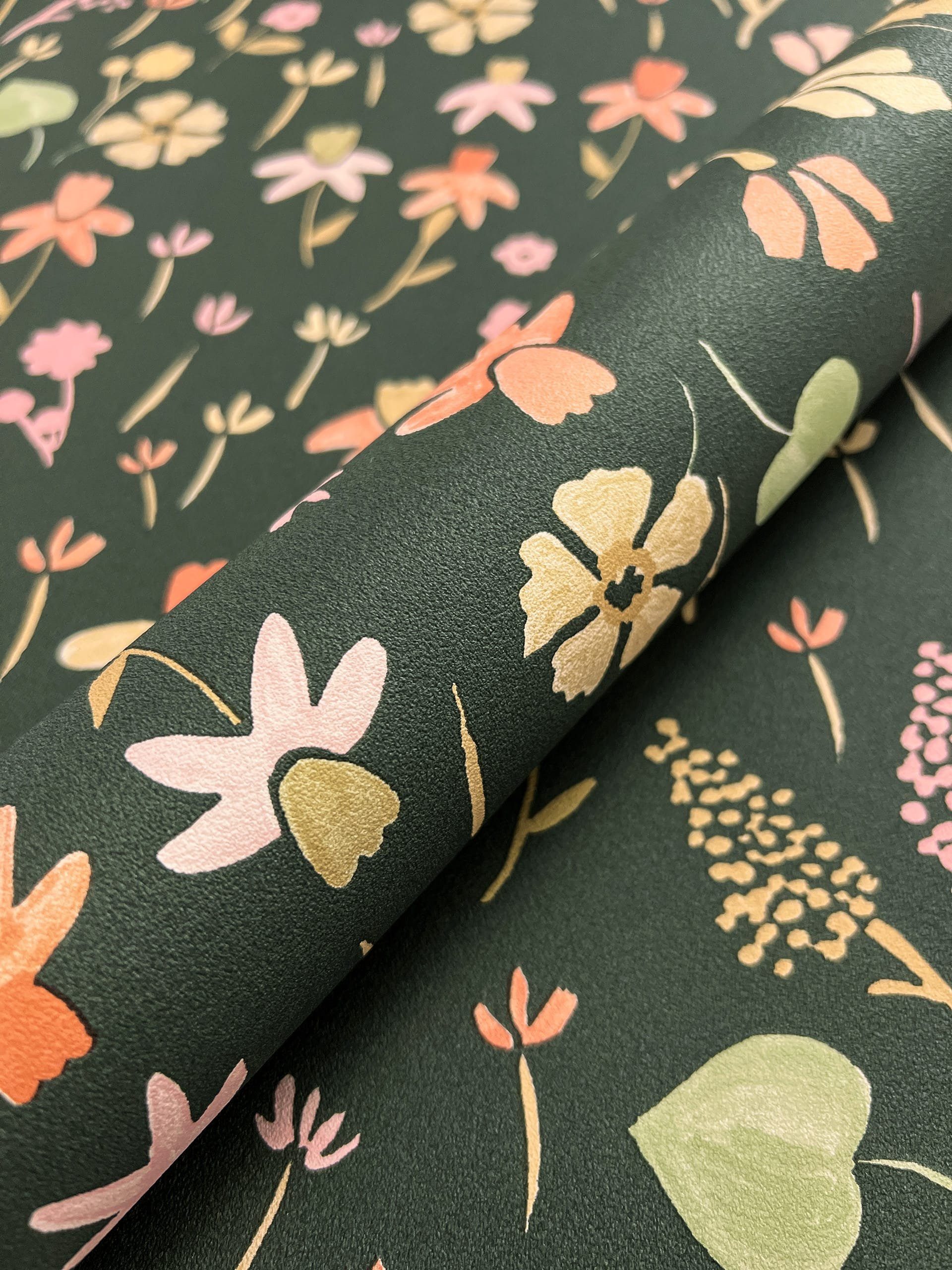 Newroom Vliestapete, Grün Tapete Floral Blumen günstig online kaufen