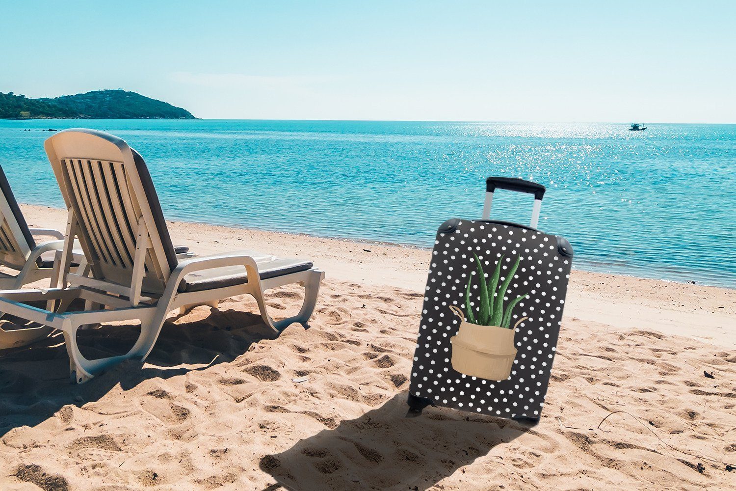 mit Aloe - 4 MuchoWow Reisekoffer - Ferien, Handgepäckkoffer Reisetasche Rollen, rollen, Handgepäck für Vera, Pflanzen Trolley, Zimmerpflanze