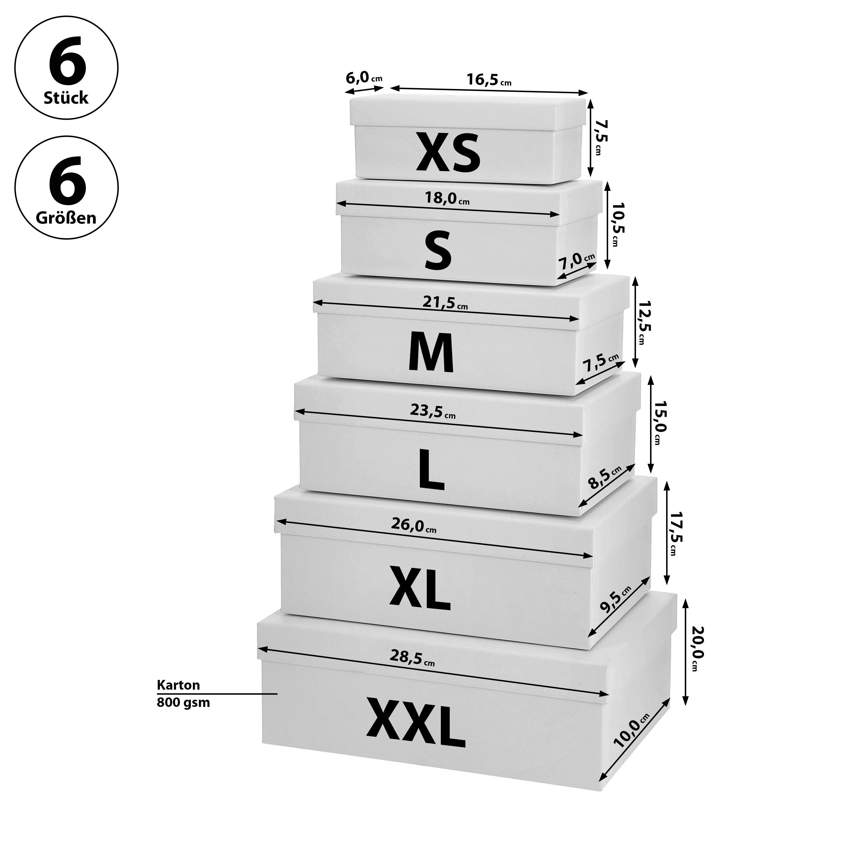 CEPEWA Aufbewahrungsbox Boxenset 6er Set weiß günstig online kaufen