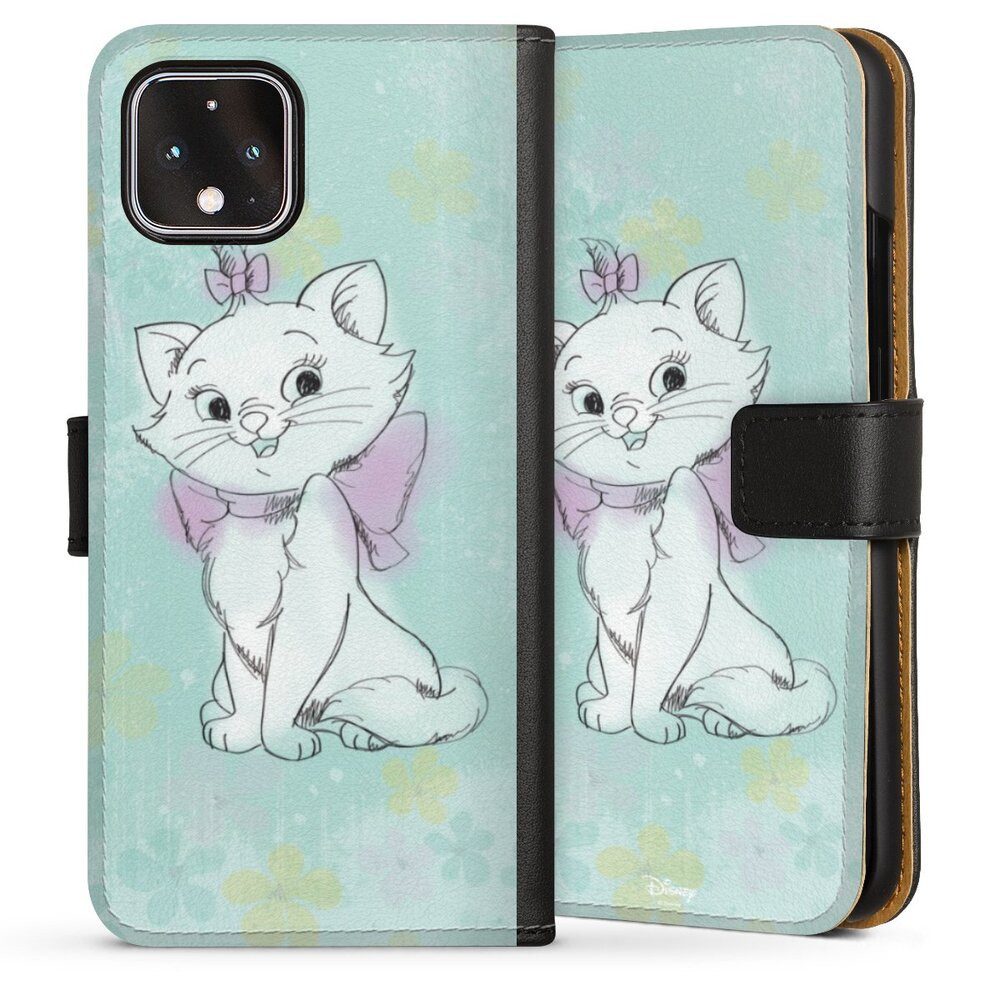 DeinDesign Handyhülle Aristocats Marie Disney Offizielles Lizenzprodukt Marie Watercolor, Google Pixel 4 Hülle Handy Flip Case Wallet Cover Handytasche Leder